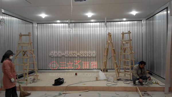 湖北省宜昌市小型室内三面翻墙体广告机案例施工图片
