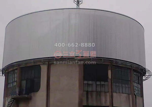 湖北荆州江陵圆型水塔三面翻弧形广告牌案例图片
